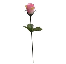 SMALL ROSE BUD ON FS W/LVS PINK