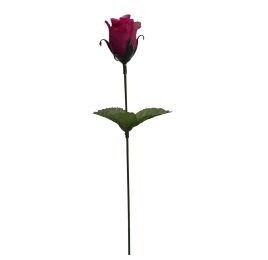 SMALL ROSE BUD ON FS W/LVS PURPLE