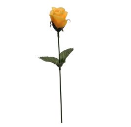 SMALL ROSE BUD ON FS W/LVS YELLOW
