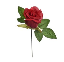 ROSEBUD PICK W/LVS RED