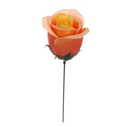 ROSE BUD ON FUNERAL STEM ORANGE