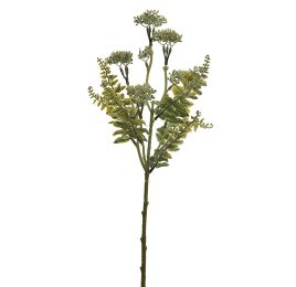 PLASTIC BERRY SPRAY X 4 53CM CREAM GREEN