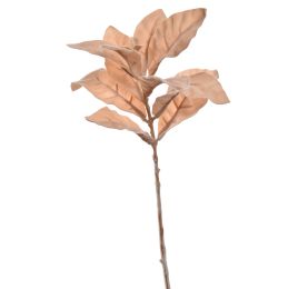 FLOCKED LAMBS EAR LEAF 35CM PEACH