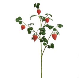 FLOCKED LARGE STRAWBERRY SPRAY 97CM RED