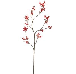 LARGE BERRY BRANCH 115CM RED