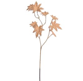 PLASTIC ACER LEAF BRANCH 70CM PEACH