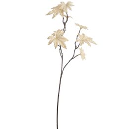 PLASTIC ACER LEAF BRANCH 70CM WHITE