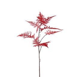 ASPARAGUS FLOCKED 75CM RED