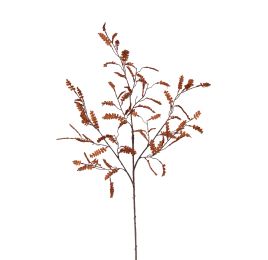LEAVES BRANCH FLOCKED 85CM BROWN