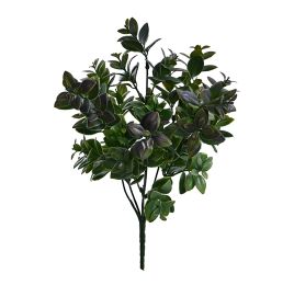 PLASTIC BOXWOOD BUSH 33CM PURPLE GREEN