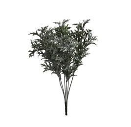 SPRAYED MUM LEAVES BUSH 48CM GREEN WHITE