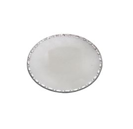 ROUND PLATE W/DIAMOND BORDER DIA 20CM SILVER