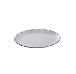 ROUND PLATE W/DIAMOND BORDER DIA 25CM SILVER