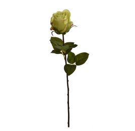 SINGLE ROSE BUD 56CM GREEN