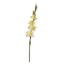 GLADIOLUS SPRAY 85CM CREAM YELLOW