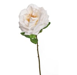 LARGE OPEN ROSE 45CM CREAM
