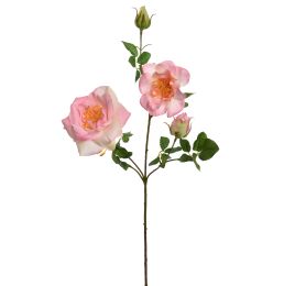 OPEN ROSE SPRAY 64CM PINK