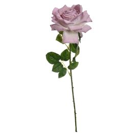 VELVET OPEN ROSE 60CM LILAC