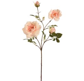 OPEN ROSE SPRAY 65CM CREAM PINK