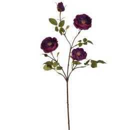 GARDEN ROSE SPRAY 65CM BURGUNDY