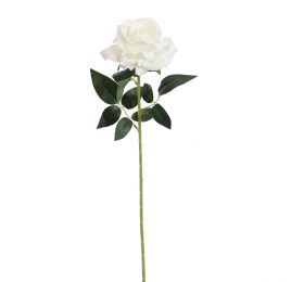 VELVET OPEN ROSE 75CM CREAM
