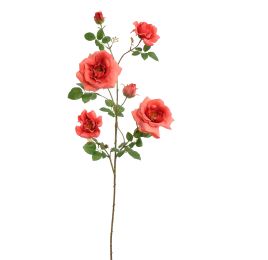 ALBA ROSE SPRAY 95CM CORAL