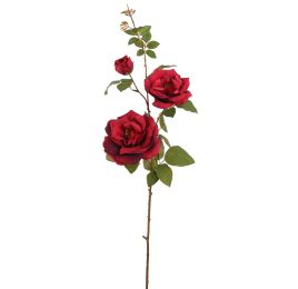 ROSE SPRAY 85CM BURGUNDY