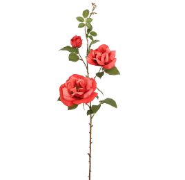 ROSE SPRAY 85CM CORAL