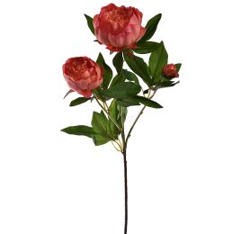 PEONY SPRAY X 3 70CM FLAME