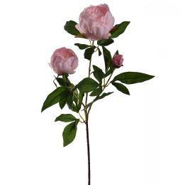 PEONY SPRAY X 3 70CM PINK