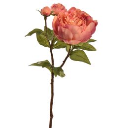 PEONY SPRAY 48CM FLAME