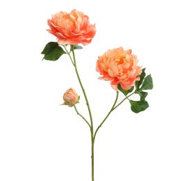 OPEN PEONY BRANCH 80CM PEACH