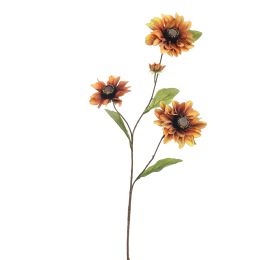 ZINNIA SPRAY 80CM AMBER