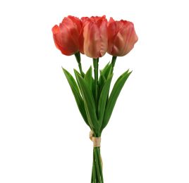 TULIP BUNDLE 33CM CORAL