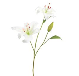 LARGE LILY SPRAY 85CM CREAM