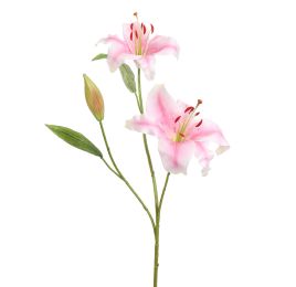 LARGE LILY SPRAY 85CM PINK