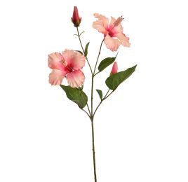 HIBISCUS SPRAY 66CM PEACH