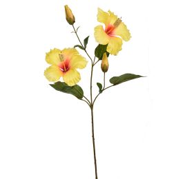 HIBISCUS SPRAY 66CM YELLOW