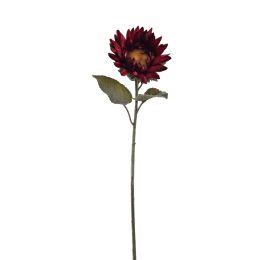 SINGLE SUNFLOWER 70CM BURGUNDY
