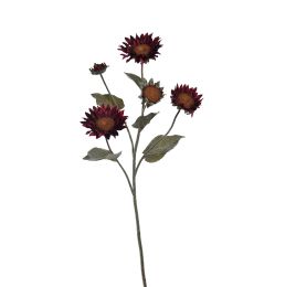 SUNFLOWER BRANCH 76CM BURGUNDY