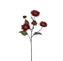 SUNFLOWER BRANCH 76CM RED