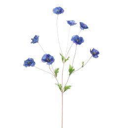 COLORED STEM POPPY 95CM BLUE
