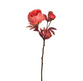 BALL PEONY SPRAY 60CM CORAL