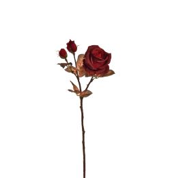 ROSE SPRAY 60CM VELVET RED