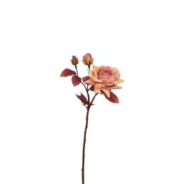 OPEN ROSE SPRAY 60CM VELVET PINK