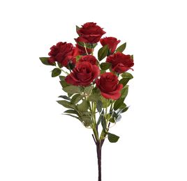 ROSE BUSH X 9 46CM RED