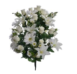 GERBERA/TIGERLILY/ROSE BUD BUSH X 70 CREAM