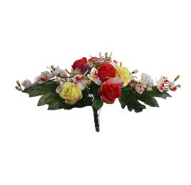 ROSE/ANTHURIUM/ORCHID BUSH X 32 80CM CORAL