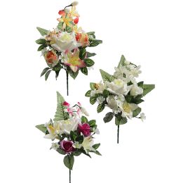 SMALL ROSE LILY BUSH X6 33CM ASSORTED
