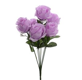 ROSE BUSH X 6 W/GIPSO 34CM LAVENDER